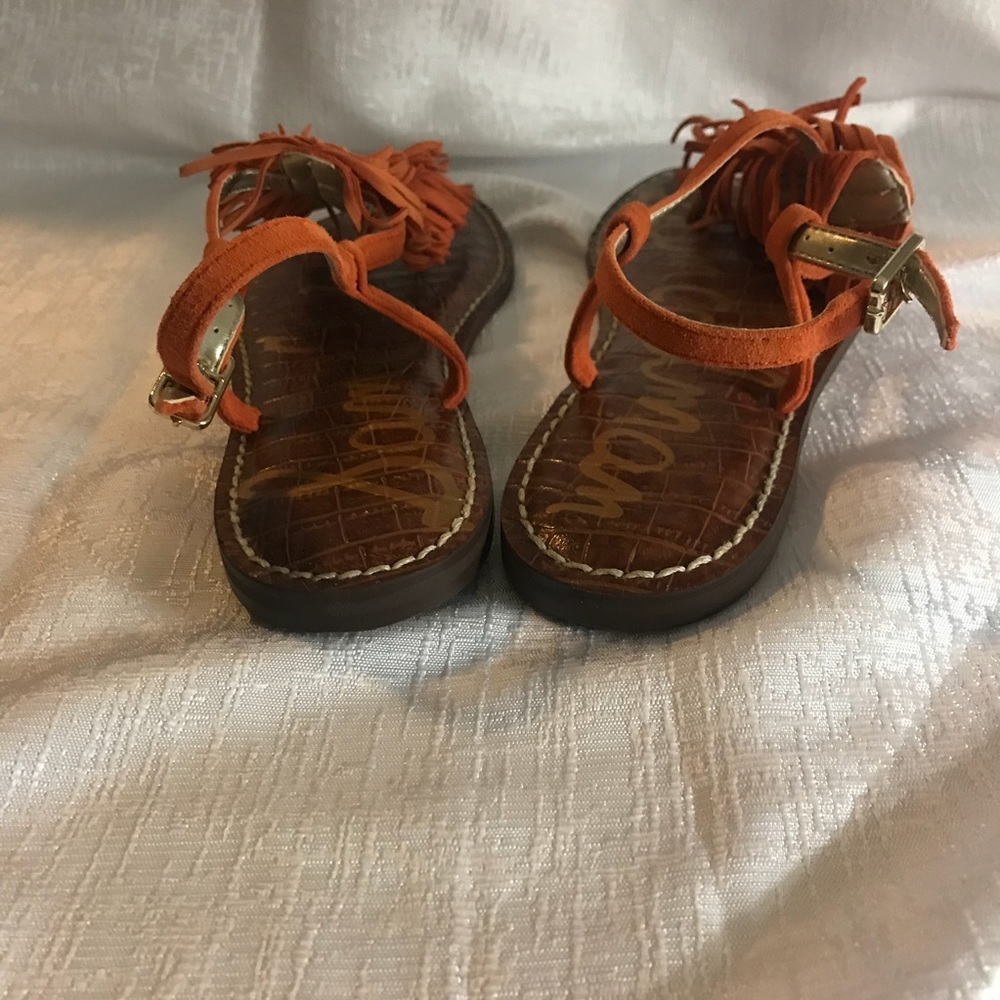 Sam Edelman Orange suede sandals sz 6.5 NBW - Picture 2 of 8
